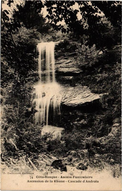 Carte postale ancienne Ascain - Funiculaire - Cascade d'Andorla à Ascain