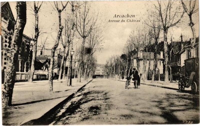 Carte postale ancienne Arcachon - Avenue du Chateau à Arcachon