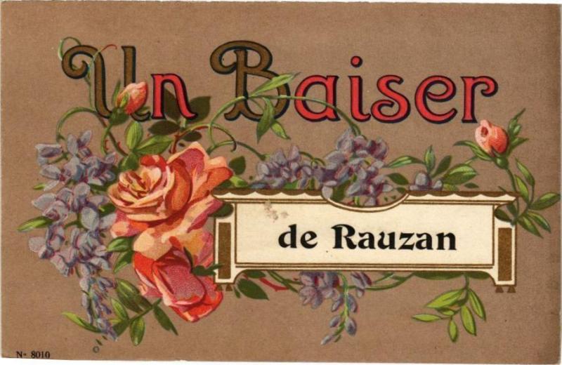 Carte postale ancienne Un Baisier de Rauzan à Rauzan