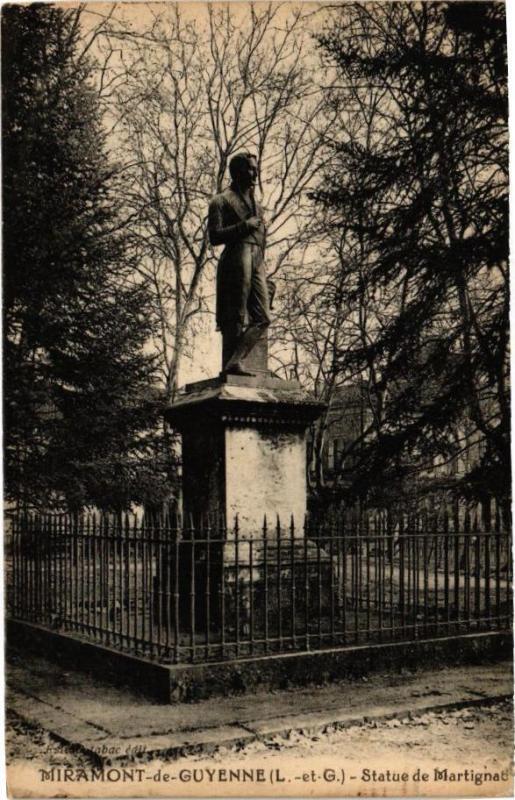 Carte postale ancienne Miramont de Guyenne-Statue de Martigna à Miramont-de-Guyenne