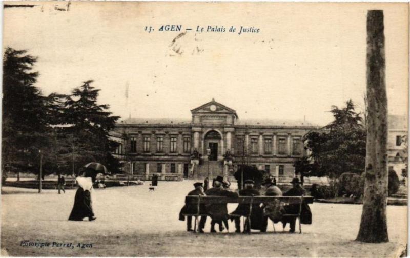 Carte postale ancienne Agen - Le Palais de Justice à Agen