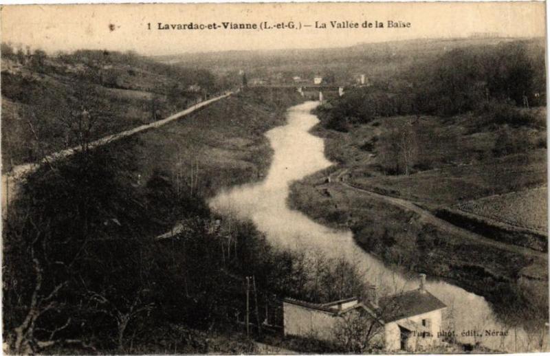 Carte postale ancienne Lavardac-et-Vianne - La Vallée de la Baise à Lavardac