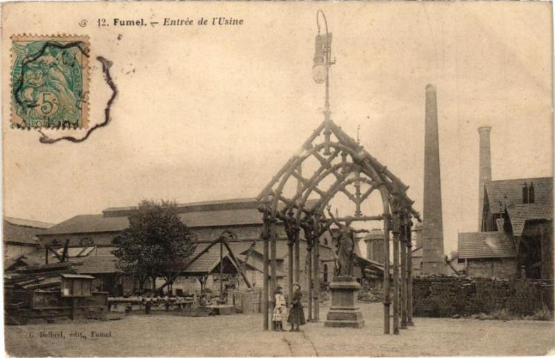 Carte postale ancienne Fumel - Entrée de l'Usine à Fumel