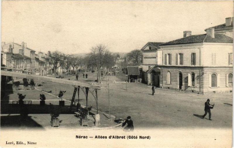 Carte postale ancienne Nerac-Allées d'Albret