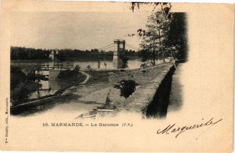 Carte postale ancienne Marmande - La Garonne à Marmande