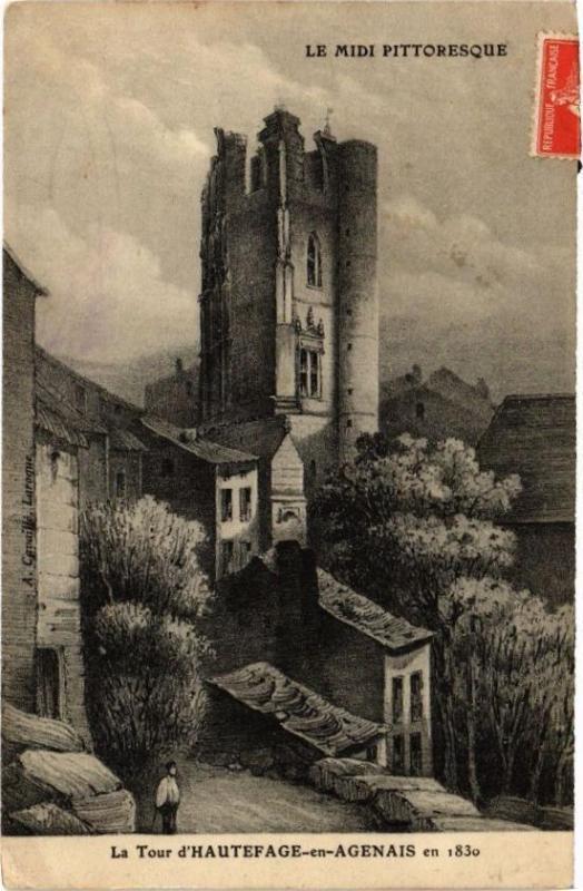 Carte postale ancienne Tour de Hautefage en AGENais