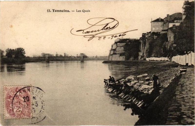 Carte postale ancienne Tonneins-Les Quai à Tonneins