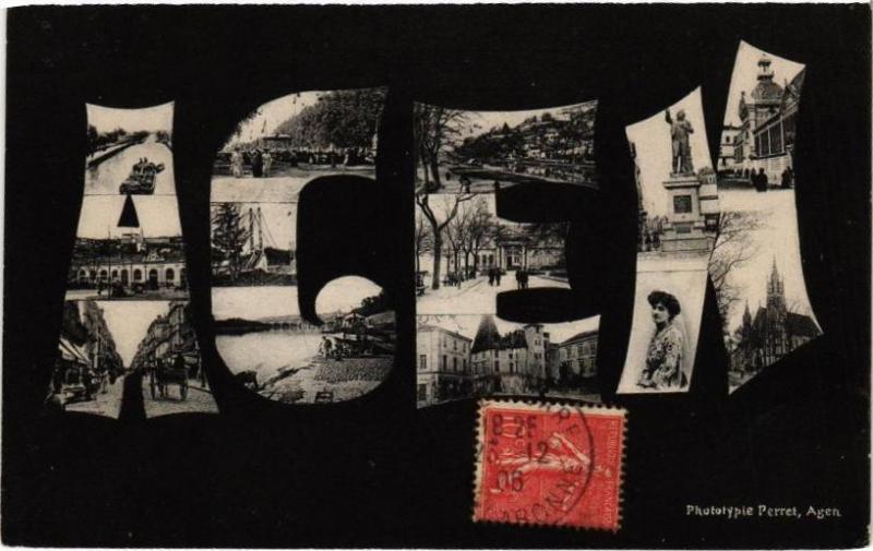 Carte postale ancienne Agen - Souvenir à Agen