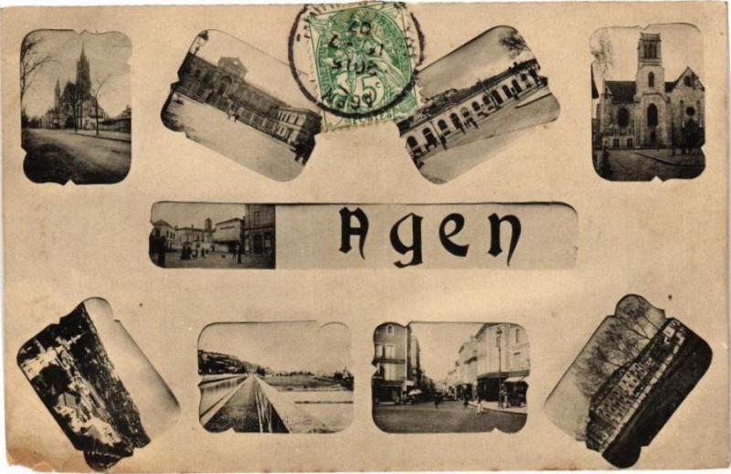 Carte postale ancienne Agen - Souvenir à Agen