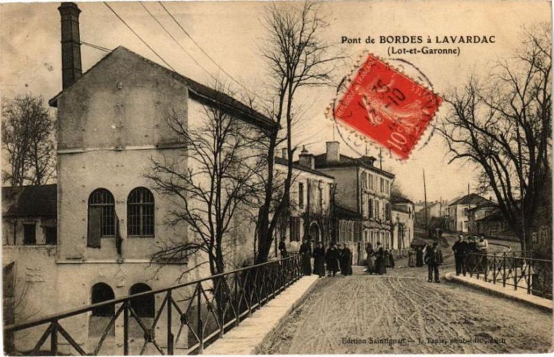 Carte postale ancienne Lavardac - Pont de Bordes à Lavardac
