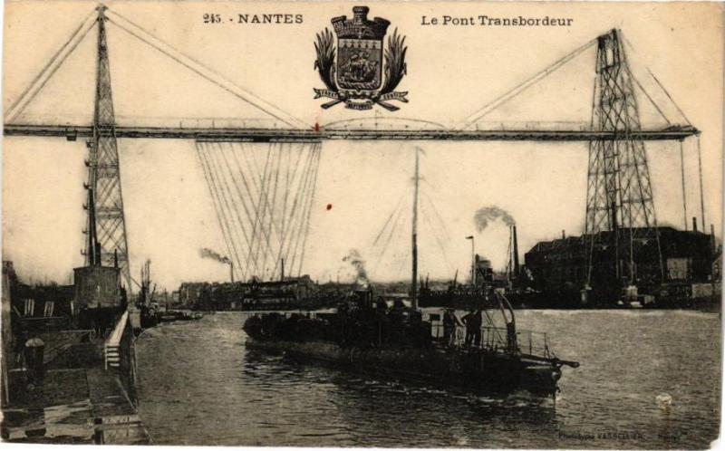 Carte postale ancienne Nantes - Nacelle du Pont a Transbordeur à Nantes