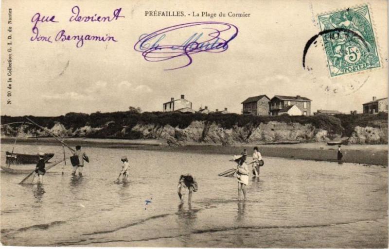 Carte postale ancienne Prefailles - La Plage du Cormier à Préfailles
