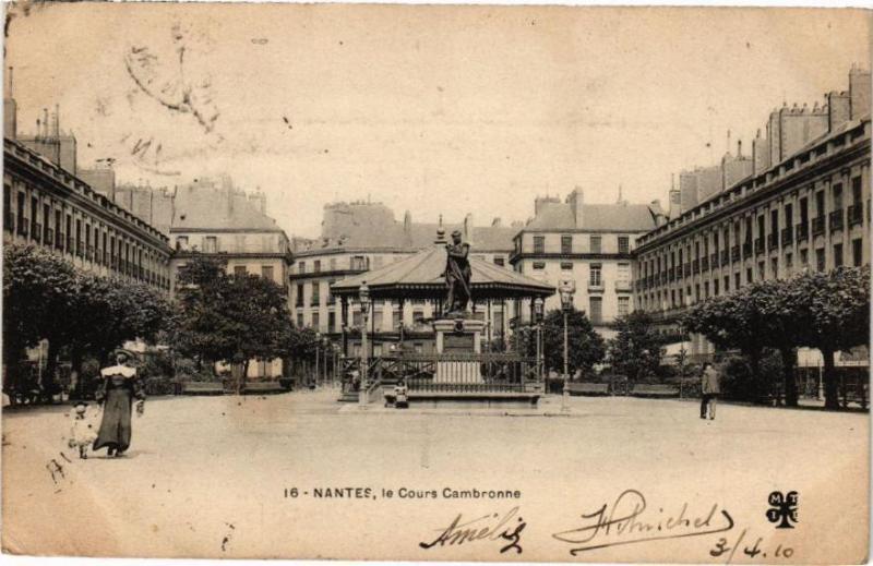 Carte postale ancienne Nantes le Cours Cambronne à Nantes