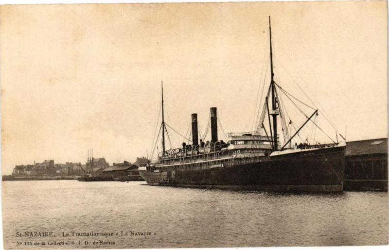 Carte postale ancienne Saint-Nazaire - La Transatlentique La Navarre à Saint-Nazaire