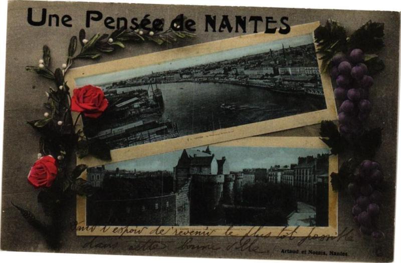 Carte postale ancienne Une Pensée de Nantes à Nantes