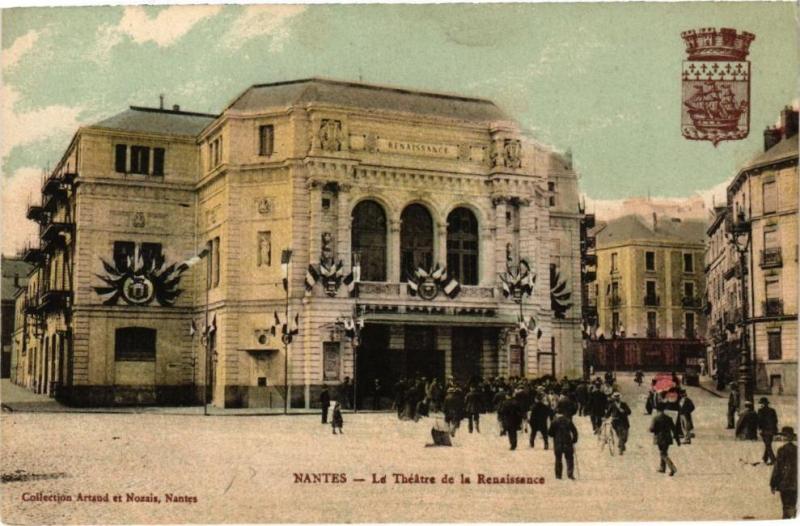 Carte postale ancienne Nantes - La Theatre de la Renaissance à Nantes