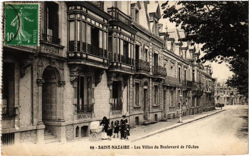 Carte postale ancienne Saint-Nazaire - Les Villas du Boulevard de l'Ocean à Saint-Nazaire