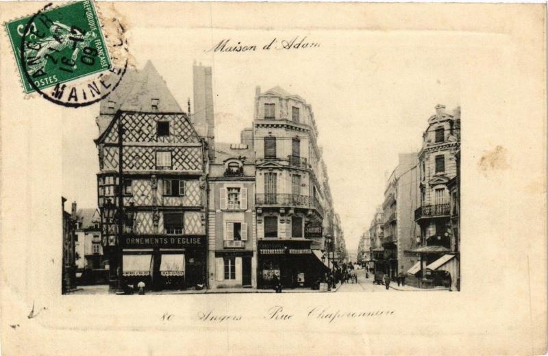 Carte postale ancienne Maison d'Adam - Angers Rue Chaperenseure à Angers