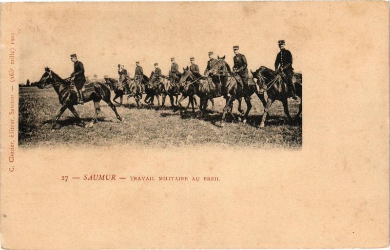 Carte postale ancienne Saumur - Travail militaire au Breil à Saumur