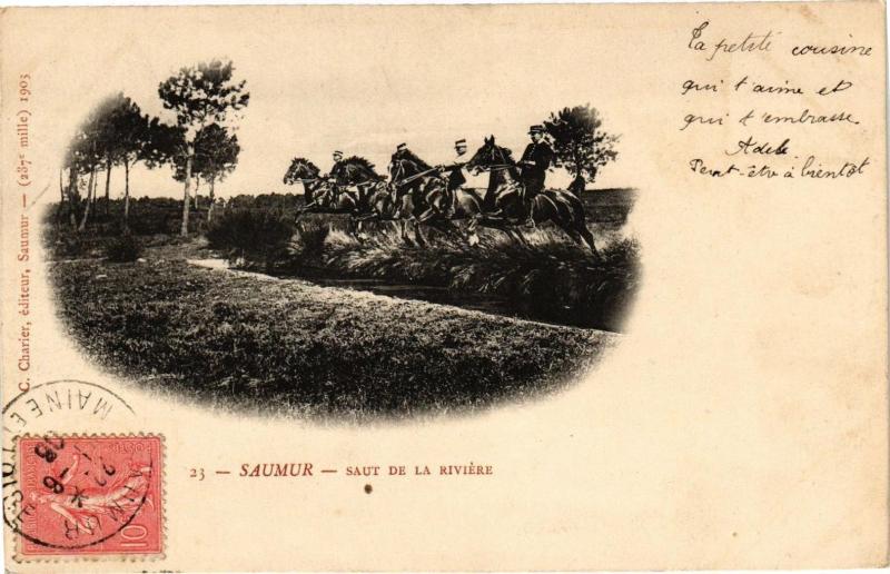 Carte postale ancienne Saumur - Saut de la Riviere à Saumur