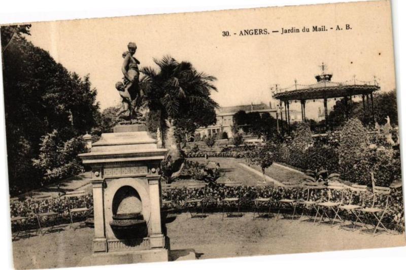 Carte postale ancienne Angers - Jardin du Mail à Angers