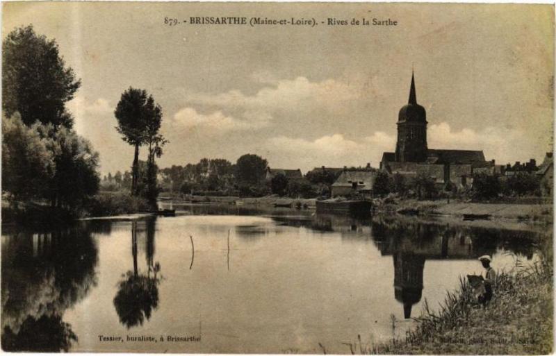 Carte postale ancienne Brissarthe - Rives de la Sarthe