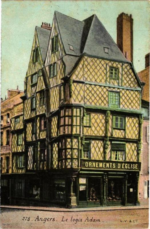 Carte postale ancienne Ed. Aqua 278 Angers LeLogis Adam à Angers
