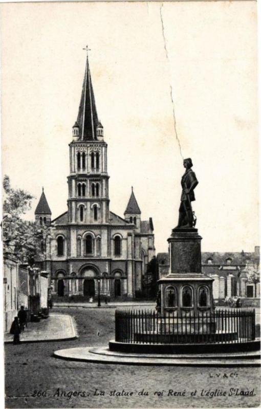 Carte postale ancienne Ed. Aqua 260 Angers La Statue du Roi à Angers