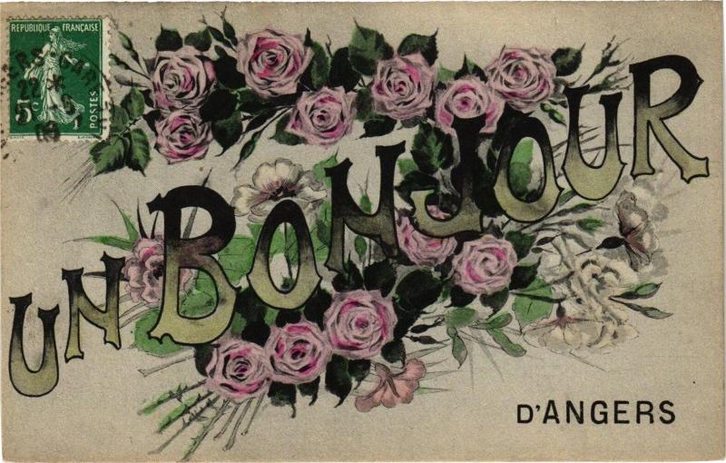 Carte postale ancienne Un Bonjour d'Angers à Angers