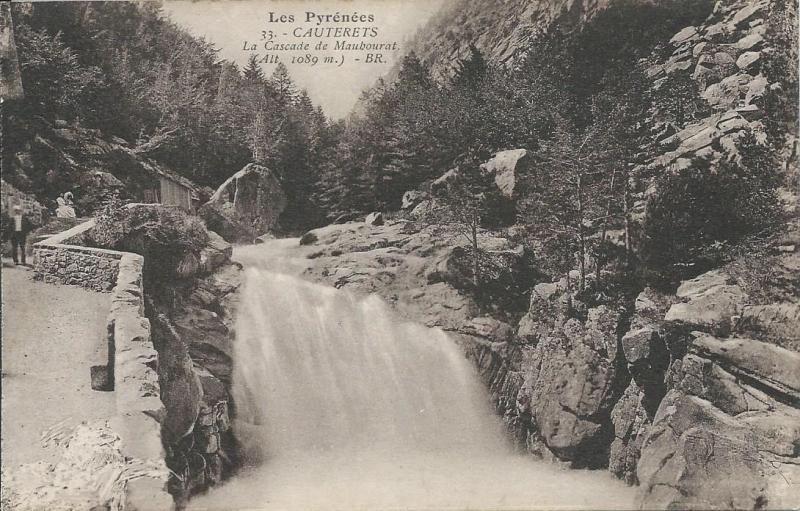 Carte postale ancienne La Cascade de Maubourat à Cauterets