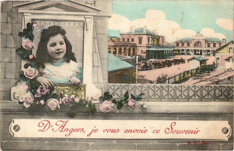 Carte postale ancienne D'Angers je vous envoie ce Souvenir à Angers