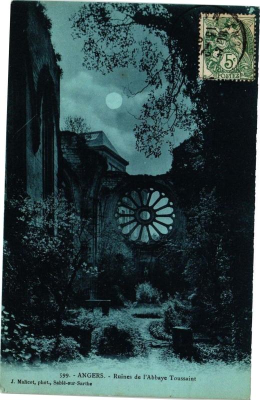 Carte postale ancienne Angers-Ruines de l'Abbaye TousSt à Angers