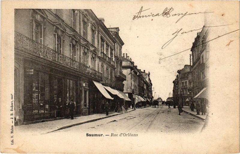 Carte postale ancienne Saumur - Rue d'Orleans à Saumur