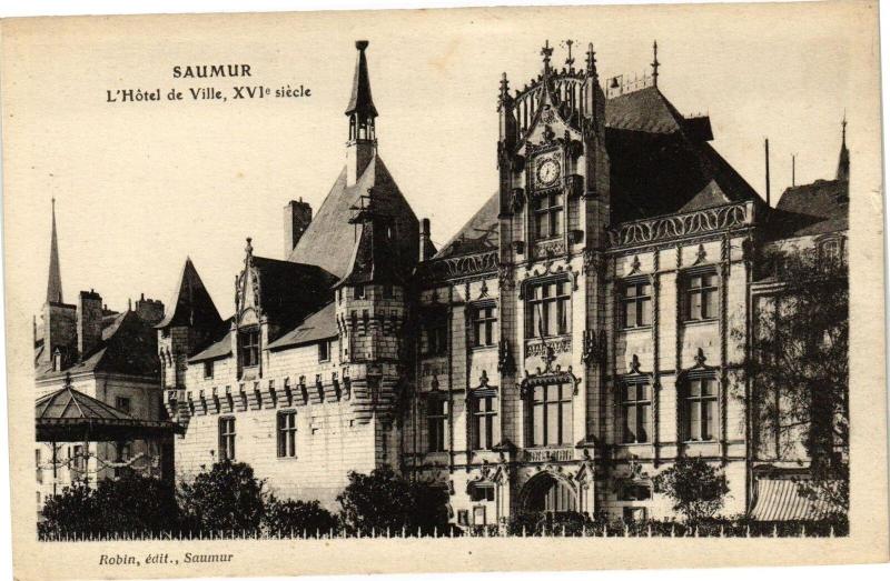 Carte postale ancienne Saumur - L'Hotel de Ville Xvi siecle à Saumur