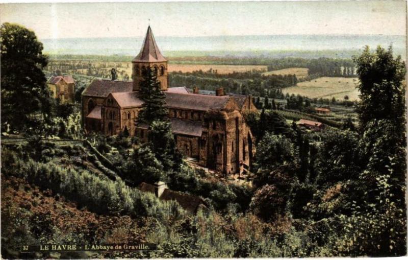 Carte postale ancienne Ed. Aqua 37 Le Havre L'Abbaye de Graville au Havre