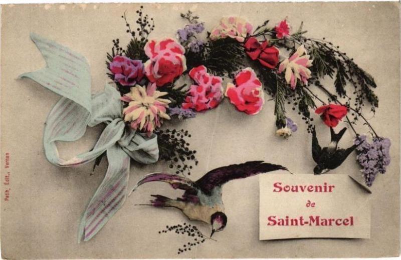 Carte postale ancienne Souvenir du Saint-Marcel à Saint-Marcel