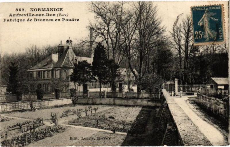 Carte postale ancienne Normandie - Amfreville-sur-Iton - Fabrique de Bronzes en Poudre(181761) à Amfreville-sur-Iton