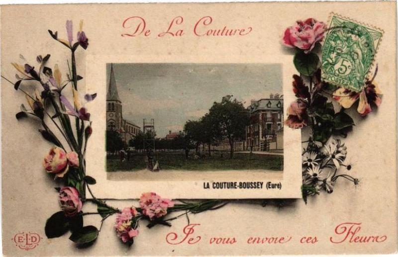 Carte postale ancienne De La Couture - Je vous envoie ces Fleurs - La Couture-Boussey à La Couture-Boussey