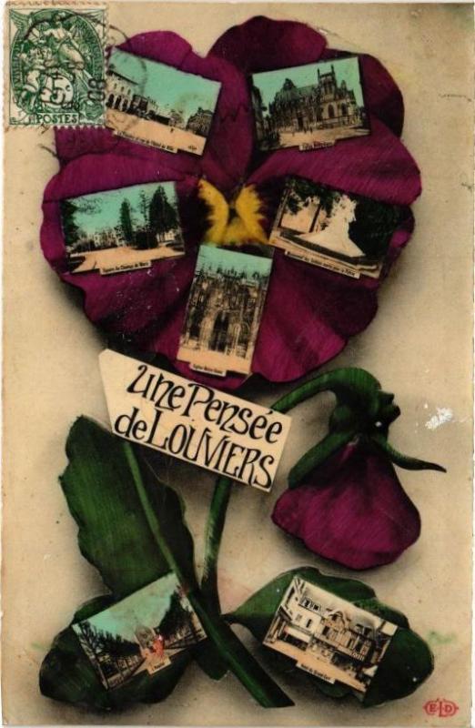 Carte postale ancienne Une Pensée de Louviers à Louviers