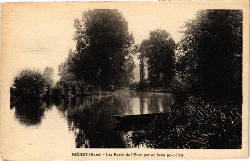 Carte postale ancienne Mérey - Les Bords de l'Eure par un beau jour d'eté à Merey