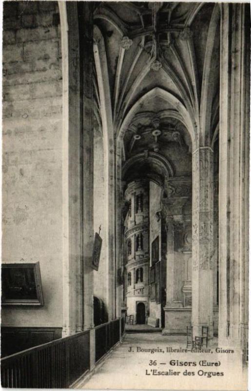 Carte postale ancienne Gisors - L'Escalier des Orgues à Gisors