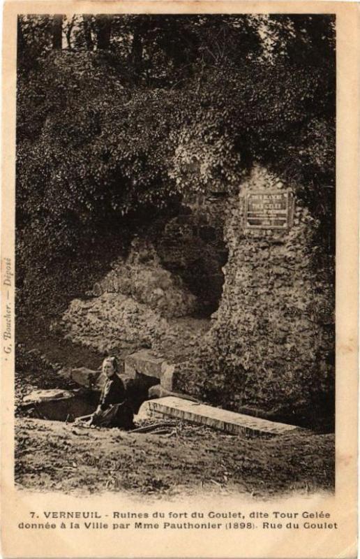 Carte postale ancienne Verneuil - Ruines du fort du Coulet dite Tour Gelée donnée a ..