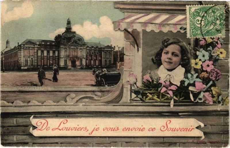 Carte postale ancienne De Louviers je vous envoie ce Souvenir à Louviers