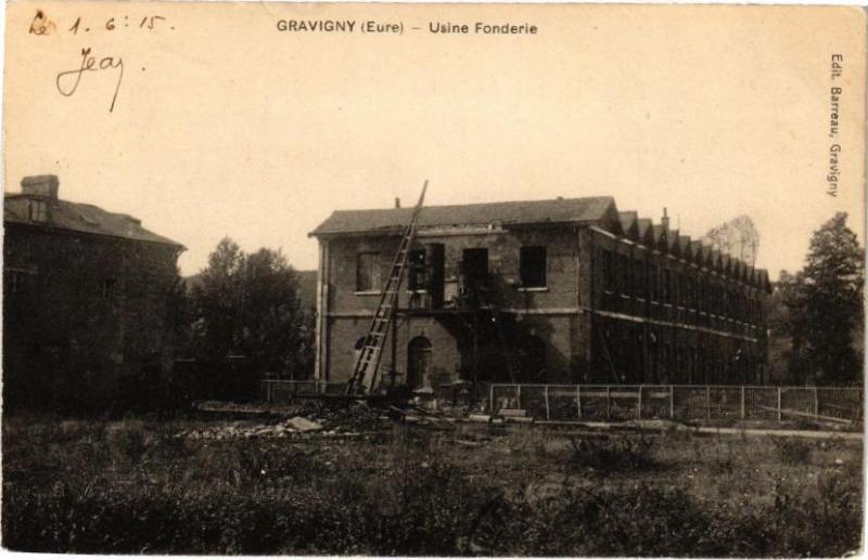Carte postale ancienne Gravigny - Usine Fonderie à Gravigny