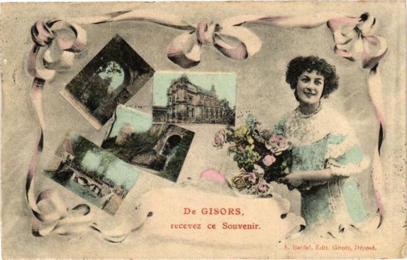 Carte postale ancienne De Grisors recevez ce Souvenir