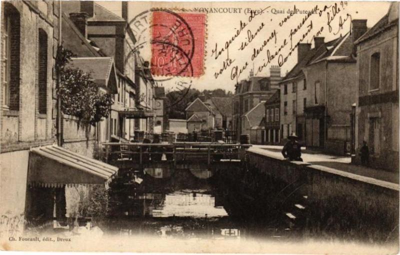 Carte postale ancienne Nonancourt - Quai de Puteaux à Nonancourt