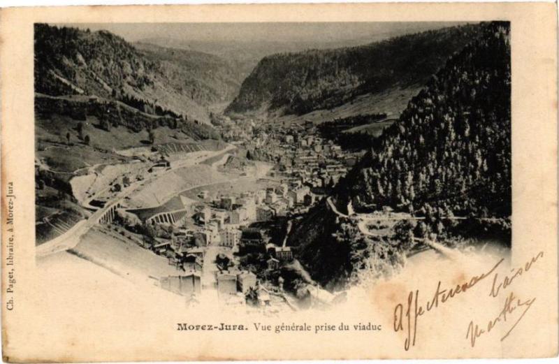 Carte postale ancienne Morez-Jura-Vue générale prise du viaduc