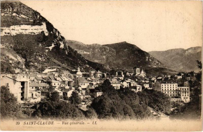 Carte postale ancienne Saint-Claude-Vue générale à Saint-Claude
