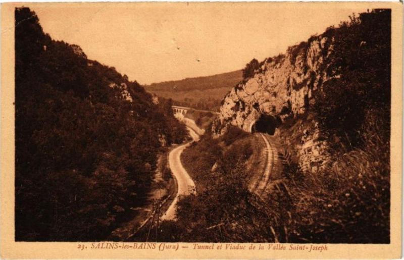 Carte postale ancienne Salins-les-Bains-Tunnel et Viaduc de la Vallée Saint-Joseph à Salins-les-Bains