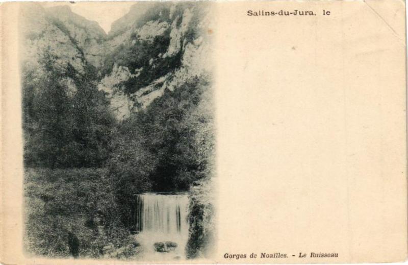 Carte postale ancienne Salins du Jura-Gorges de Noailles-Le Ruisseau